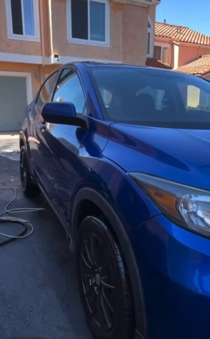 Blue Honda HR-V after a full detail in Oceanside